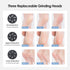Black Rechargeable Electric Foot Grinder with Suction - Complete 10-Piece Pedicure Kit