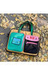 Black Color Block Canvas Laptop Tote Bag - Funky Multi-Pocket Design for Women (37*31*3cm)