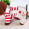 Red Cute Sailor Dog Outfit - Striped Shirt & Anchor Overalls for Small Dogs (Size : S )