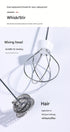 White USB Rechargeable Milk Frother - 3-Speed Handheld Electric Whisk with Stand