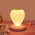 White Cute Silicone Strawberry Night Light - USB Rechargeable, Touch Control