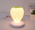 White Cute Silicone Strawberry Night Light - USB Rechargeable, Touch Control
