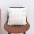 A pair of White Plush Faux Rabbit Fur Throw Pillow Cover - Textured Wheat Ear Design (45x45cm)