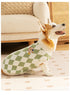 Classic Argyle Dog Sweater - Green & White Knit for Corgis & Medium Breeds (Size : L)