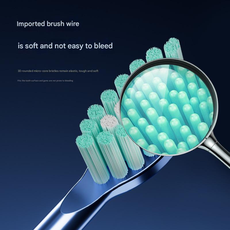 Advanced Sonic Toothbrush: 5 Cleaning Modes, 2-Min Timer, USB Fast Charge, Purple (4 brush heads)