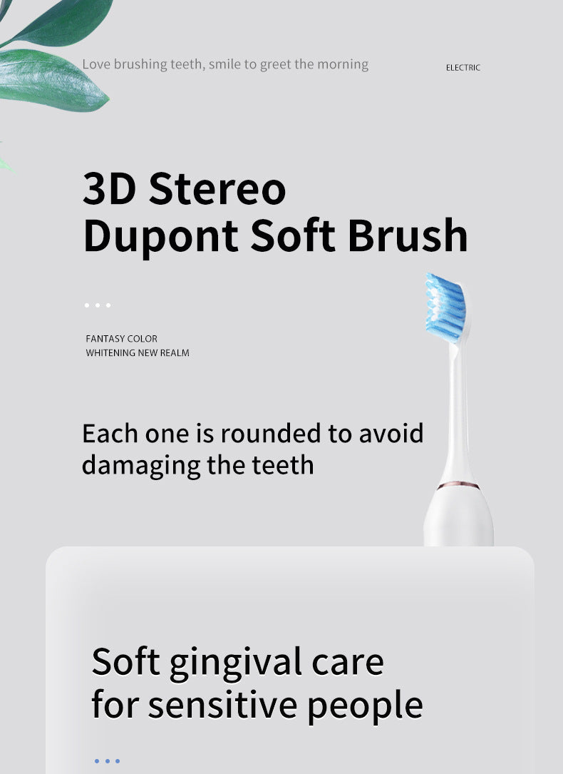 White Professional Sonic Toothbrush for Adults - 5 Modes, Smart Timer (4 brush heads)