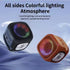 Black T&G Portable Cube Bluetooth Speaker - RGB Lights, FM Radio, Multi-Input Sound System