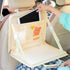 Pink Foldable Car Back Seat Organizer Tray - PU Leather Travel Desk with Tablet Holder