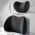 Grey Ergonomic Memory Foam Car Headrest & Lumbar Support Cushion Set - Driving Comfort Neck & Back Pillow