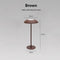 Brown Minimalist Rechargeable LED Touch Table Lamp - 3-Color Stepless Dimming Metal Desk Light