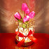 Pink Elegant Crystal Tulip LED Night Light - Rechargeable Touch Lamp with 3 Colors & Dimming