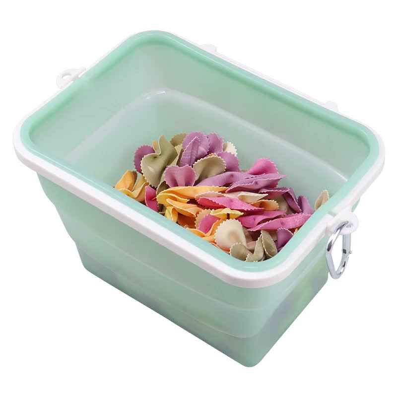 2 Pcs Green Collapsible Silicone Food Storage Container - Microwave & Freezer Safe Lunch Box