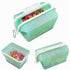 2 Pcs Blue Collapsible Silicone Food Storage Container - Microwave & Freezer Safe Lunch Box