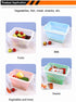 2 Pcs Blue Collapsible Silicone Food Storage Container - Microwave & Freezer Safe Lunch Box