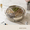 Grey And Beige Snap Button Elegant Compartment Serving Tray with Lid - Versatile Snack, Fruit & Candy Box