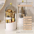Black Elegant 360 Rotating Makeup Brush Holder & Cosmetic Organizer with Dustproof Dome Lid(Makeup is a prop for shooting and is not included)