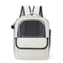 Beige And Black Spacious Pet Carrier Backpack with Clear Window - Comfortable Travel Bag for Cats & Small Dogs