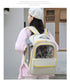 Beige And Yellow Spacious Pet Carrier Backpack with Clear Window - Comfortable Travel Bag for Cats & Small Dogs