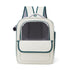 Beige And Green Spacious Pet Carrier Backpack with Clear Window - Comfortable Travel Bag for Cats & Small Dogs