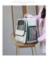 Beige And Green Spacious Pet Carrier Backpack with Clear Window - Comfortable Travel Bag for Cats & Small Dogs