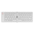 White Ultra-Slim Foldable Bluetooth Keyboard - Portable Wireless Rechargeable Travel Keyboard for iOS Android Windows Devices