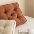Brown Soft And Thick Seat Cushion - Cotton Linen Blend Chair Pad with Ties - 43x43cm