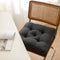 Dark Grey Soft And Thick Seat Cushion - Cotton Linen Blend Chair Pad with Ties - 43x43cm