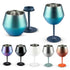 2 Pcs Orange Detachable Stainless Steel Wine Glass - 14oz (420ml) Portable Stemmed Goblet for Outdoors & Travel