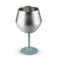 2 Pcs Green and Silver Detachable Stainless Steel Wine Glass - 14oz (420ml) Portable Stemmed Goblet for Outdoors & Travel
