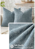 Dark Green Plush Chenille Cushion Covers Set of 2 - Soft Textured Decorative Throw Pillow Cases for Sofa Couch, 45x45cm