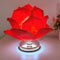 Red Elegant Lotus Flower Table Lamp - Decorative Bedside Night Light for Bedroom Ambiance
