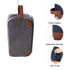 Black And Brown Men's Canvas Toiletry Bag - Large Capacity Water-Resistant Travel Organizer Dopp Kit with Handle