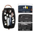 Black And Brown Men's Canvas Toiletry Bag - Large Capacity Water-Resistant Travel Organizer Dopp Kit with Handle