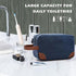 Black And Brown Men's Canvas Toiletry Bag - Large Capacity Water-Resistant Travel Organizer Dopp Kit with Handle