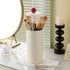 Beige Automatic Lifting Makeup Brush Holder - Dustproof Desktop Organizer with Lid & Compartments