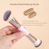 Pink and Glod Versatile 4pc Dual-Ended Makeup Brush Set - Soft Synthetic Bristles for Foundation Blush Contour Concealer
