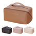 Beige Elegant PU Leather Makeup Bag & Toiletry Organizer with Detachable Mesh Pouch - Large Capacity Travel Cosmetic Case