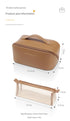 Black Elegant PU Leather Makeup Bag & Toiletry Organizer with Detachable Mesh Pouch - Large Capacity Travel Cosmetic Case