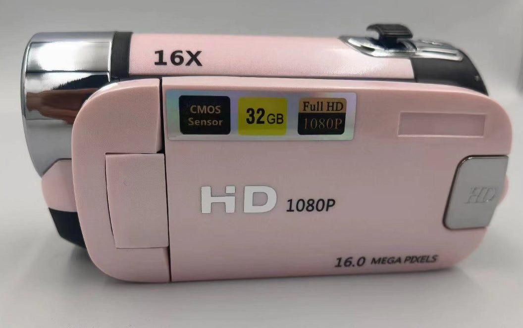 Pink Capture Life's Moments: HD 1080P Digital Camcorder - 16MP Photos, 16X Digital Zoom, 2.7 LCD Screen