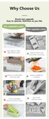 Green And Grey Ultimate 12-in-1 Multi-Functional Vegetable Slicer Dicer Chopper - Mandoline with Storage Containers & Drain Basket