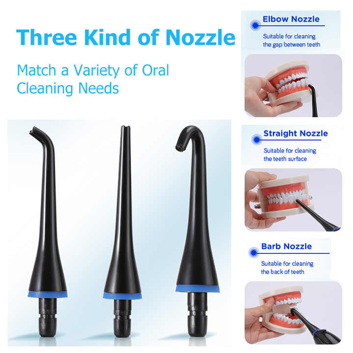 Black Advanced Portable Water Flosser - Rechargeable Oral Irrigator, IPX7 Waterproof, 4 Cleaning Modes for Deep Dental Care