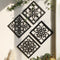 Black Set of 4 Intricate Black Wooden Wall Art Panels - Diamond Mandala Style Home Decor Plaques