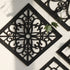 Black Set of 4 Intricate Black Wooden Wall Art Panels - Diamond Mandala Style Home Decor Plaques