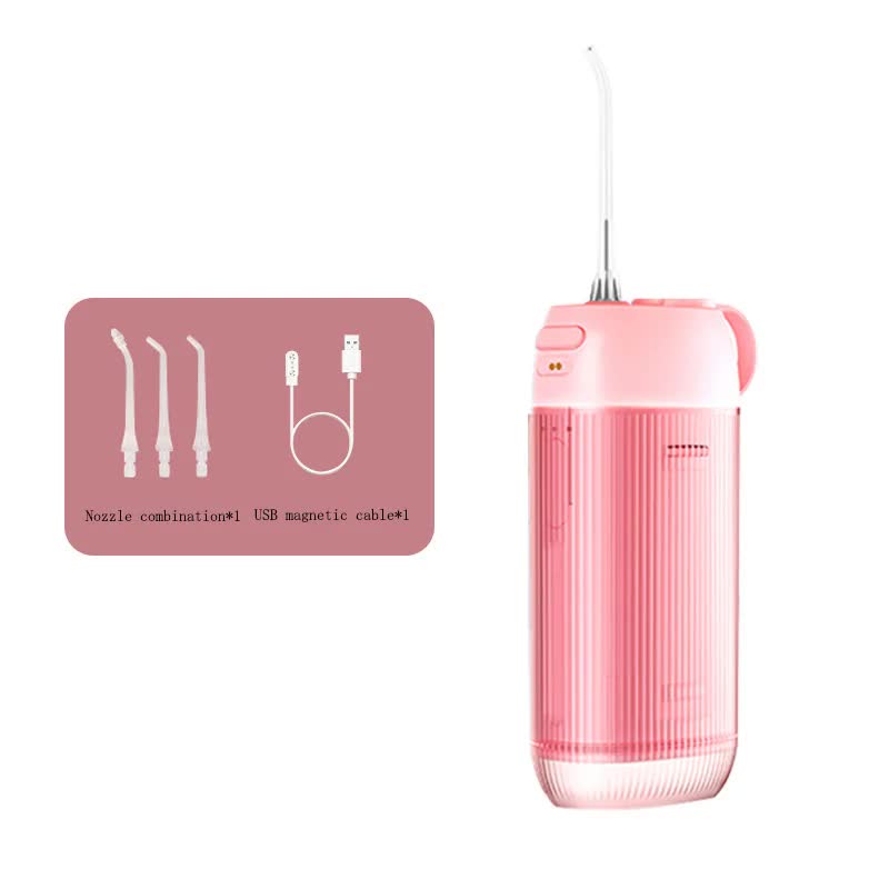 Pink Advanced Portable Water Flosser - USB Rechargeable Cordless Oral Irrigator, 3 Modes, IPX7 Waterproof for Travel & Home
