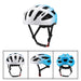 White and Blue Ultra-Light Adult Cycling Helmet - CE & CPSC Certified, In-Mold Safety for Road & Mountain Biking