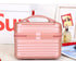 Silver Durable Hard Shell Makeup Travel Case - Large Capacity Portable Cosmetic Organizer Box with Handle
