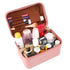 Yellow Leopard Pattern Durable Hard Shell Makeup Travel Case - Large Capacity Portable Cosmetic Organizer Box with Handle