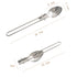 Silver 304 Stainless Steel Folding Camping Ladle  - 2 Pack Deep Serving Spoons, Portable & Eco-Friendly