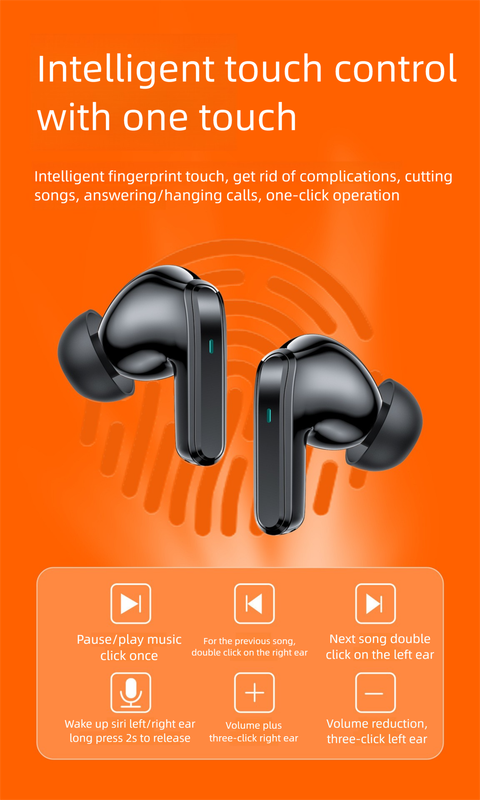 Black ProBeat X5 TWS Earbuds: Bluetooth 5.3, LED Smart Display Case, Intuitive Touch Controls, Extended Playtime