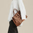 Size XL Coffee Elegant Women's Leather Briefcase Tote - Vintage Style Large Capacity Commuter Handbag - Premium Cowhide Leather
